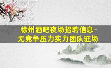 徐州酒吧夜场招聘信息-无竞争压力实力团队驻场